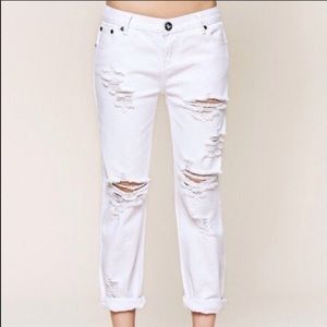 One Teaspoon Awesome Baggies in White